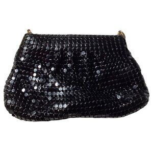 Oriental: Vintage Black Metal Mesh or Clutch Bag, Size Small 6 1/2 by 4 1/2 in